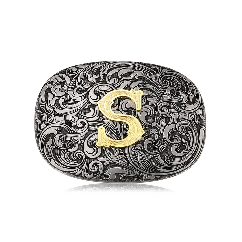 1097 Western Cowboy Belt Buckle Initial Letters ABCDEFG to Z Belt Buckle